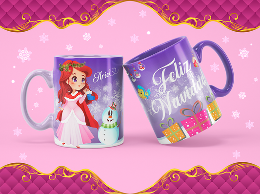 🎄✨ Tazas de Princesas Navideñas ✨🎄